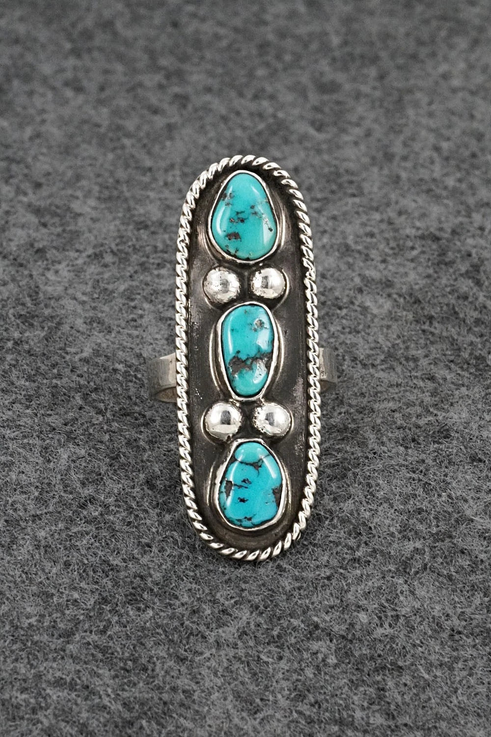 Turquoise & Sterling Silver Ring - Priscilla Reeder - Size 9
