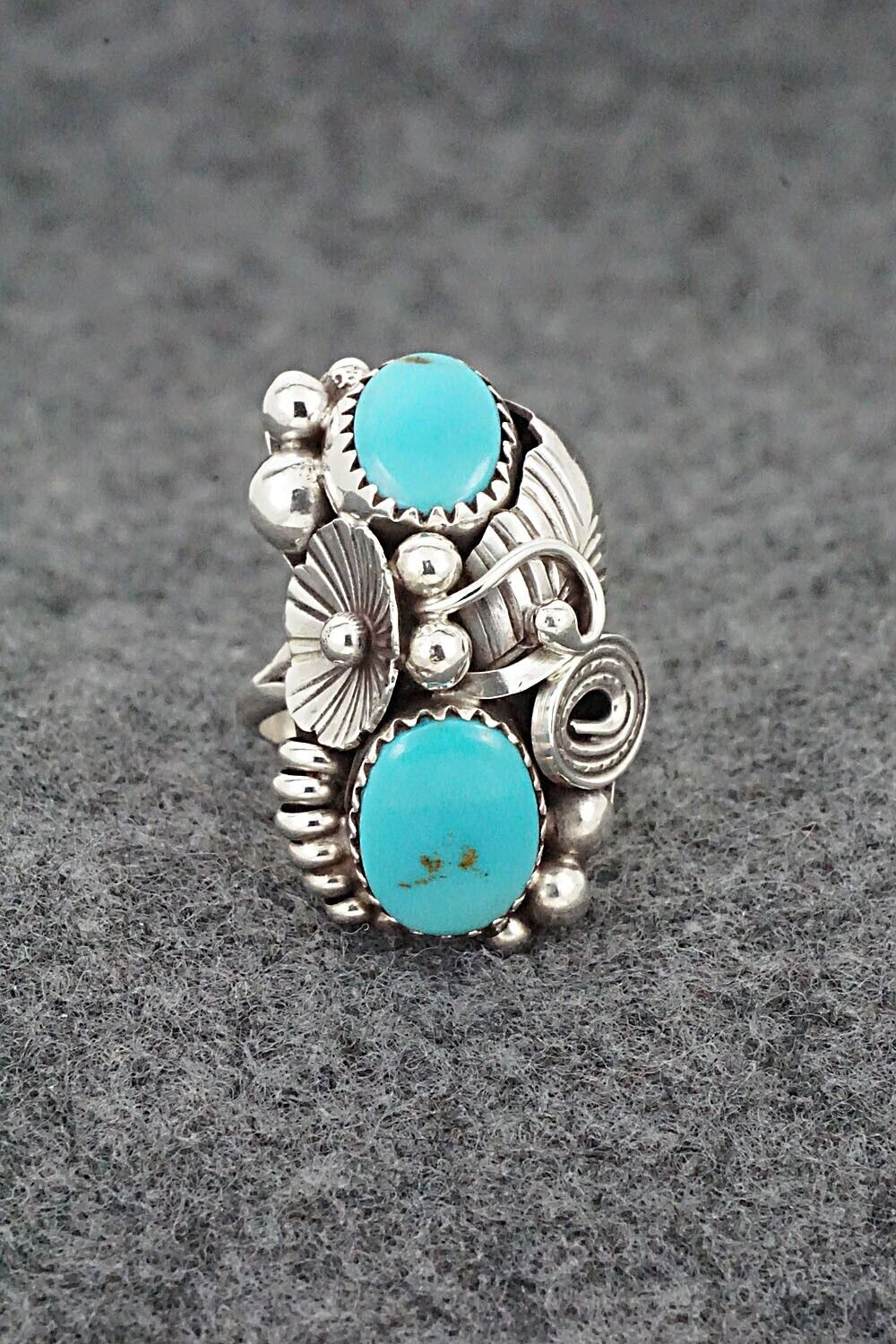 Turquoise & Sterling Silver Ring - Max Calladitto - Size 5