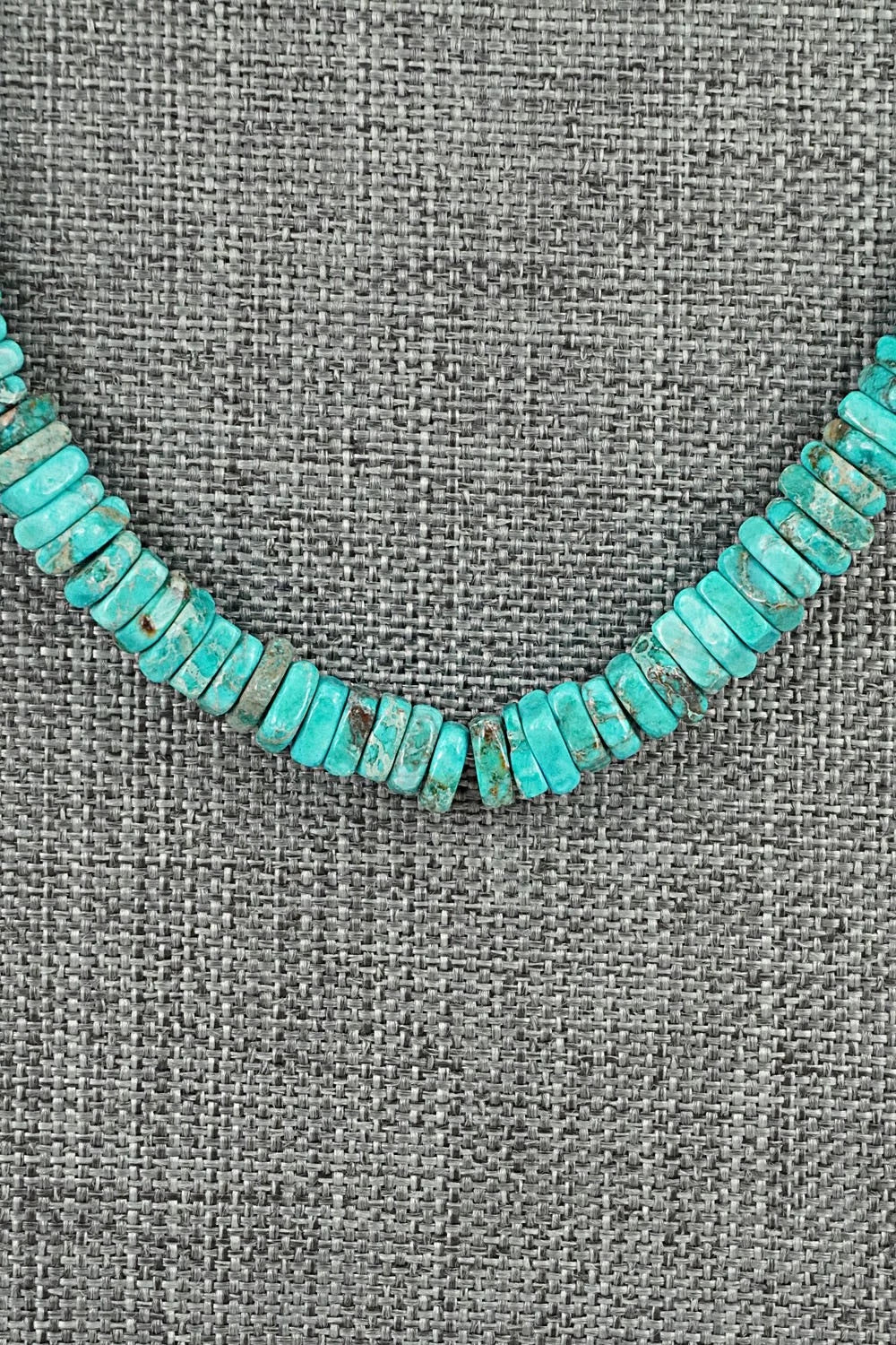 Turquoise & Sterling Silver Necklace 18" - Doreen Jake