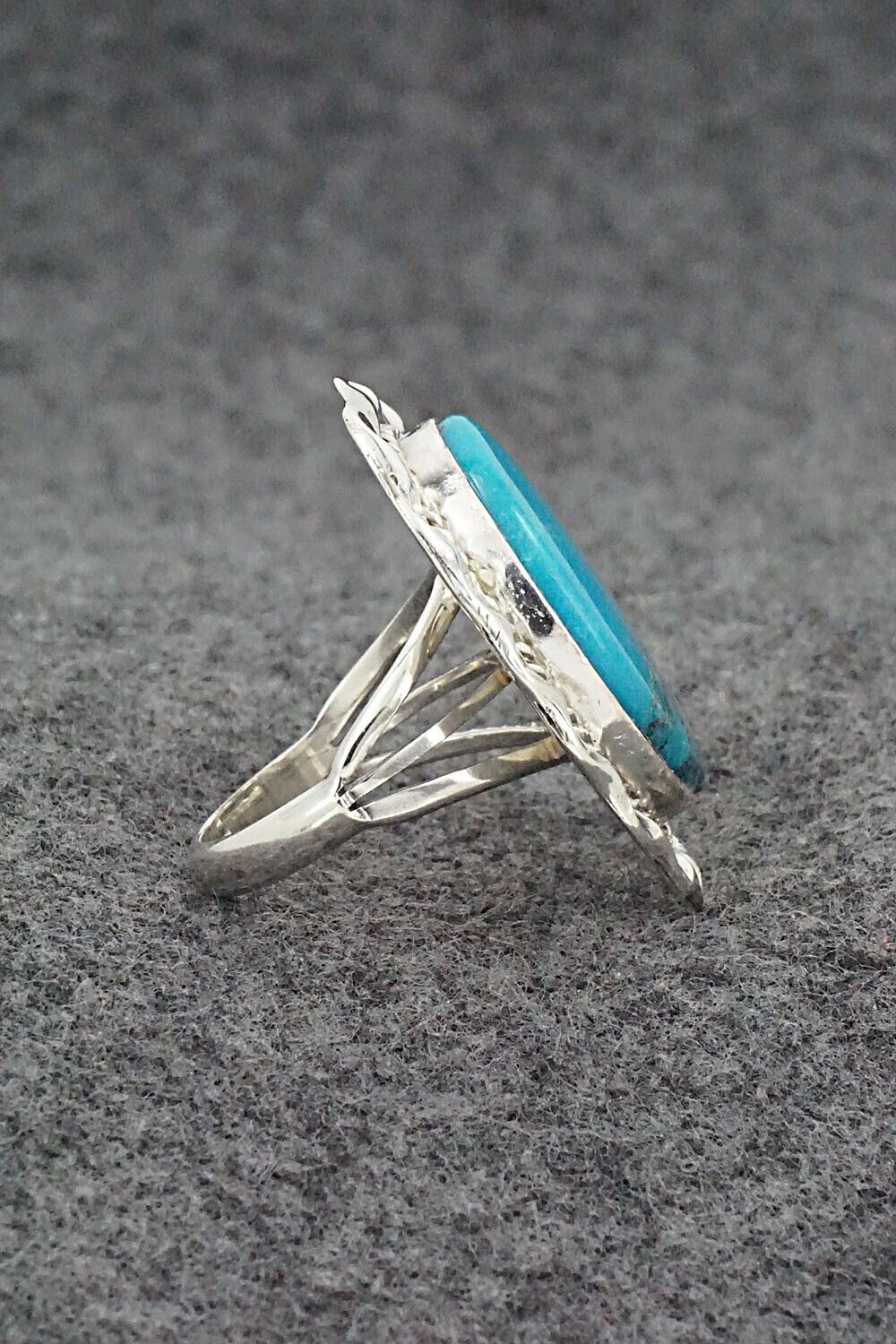 Turquoise & Sterling Silver Ring - Samuel Yellowhair - Size 8