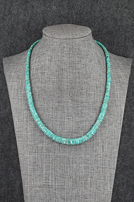 Turquoise & Sterling Silver Necklace 17" - Doreen Jake