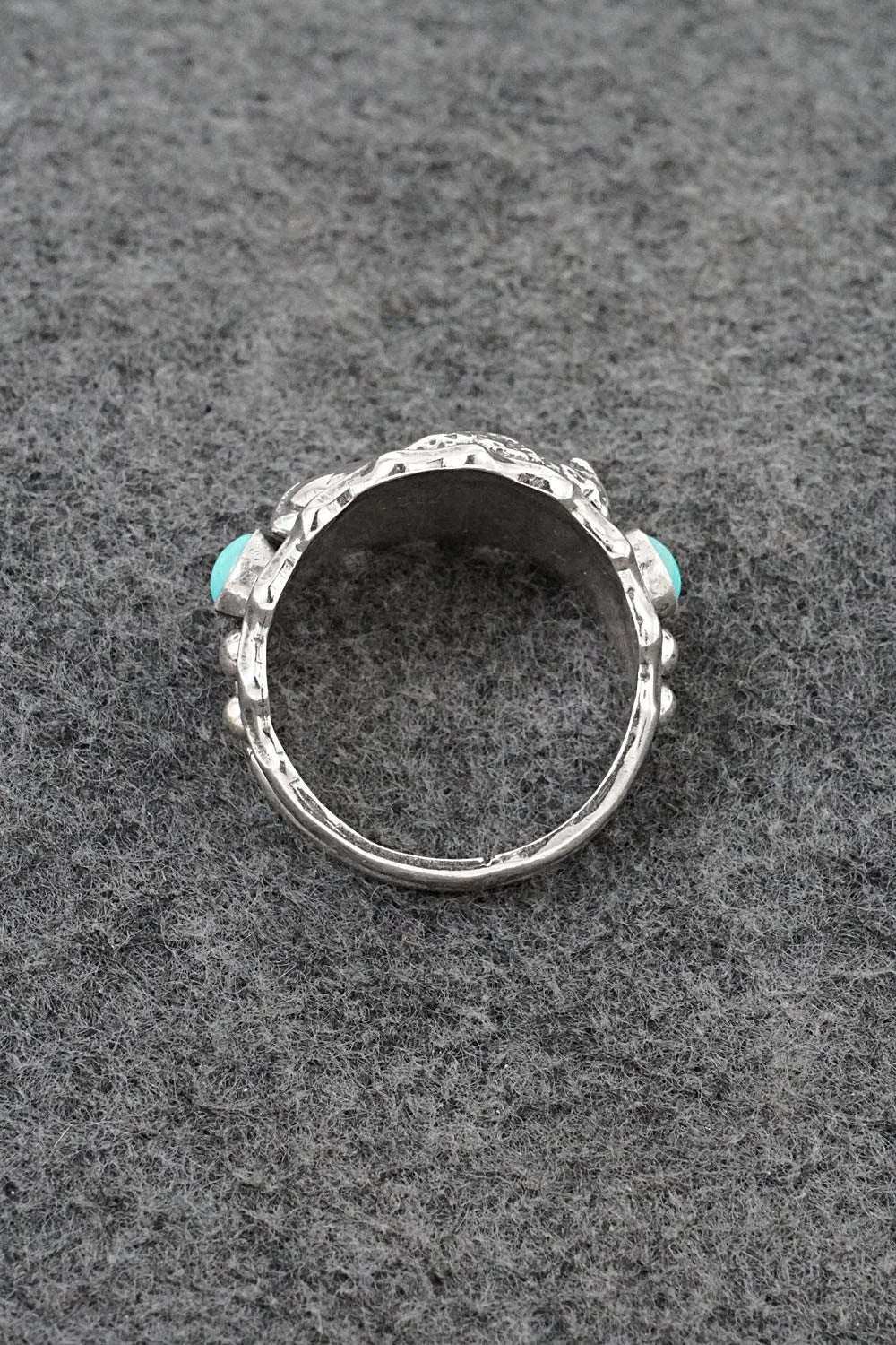 Turquoise & Sterling Silver Ring - Genevieve Francisco - Size 13