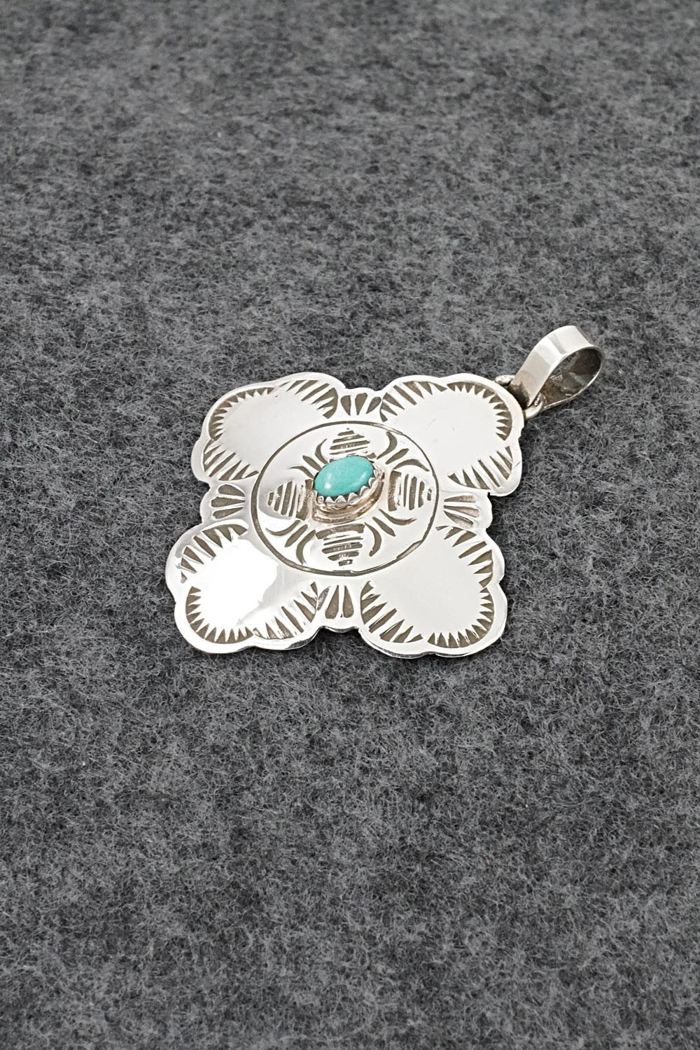 Turquoise & Sterling Silver Pendant - Bertha Begay