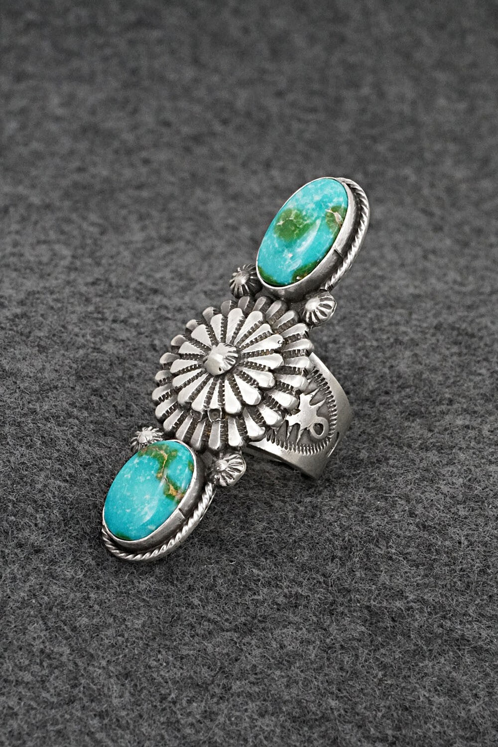 Turquoise & Sterling Silver Ring - Samuel Yellowhair - Size 5.5