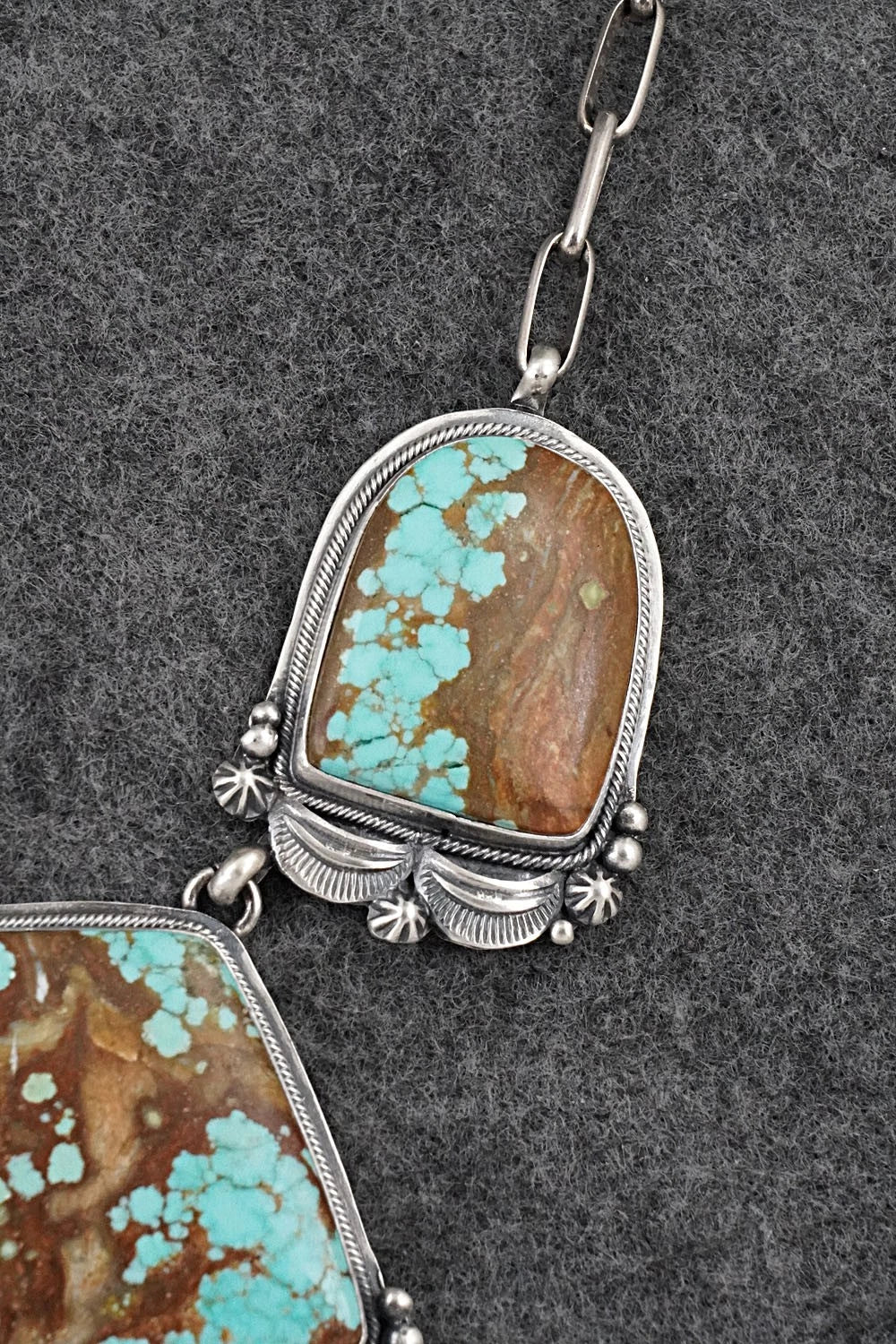 Turquoise & Sterling Silver Necklace and Earrings Set - Darrin Livingston