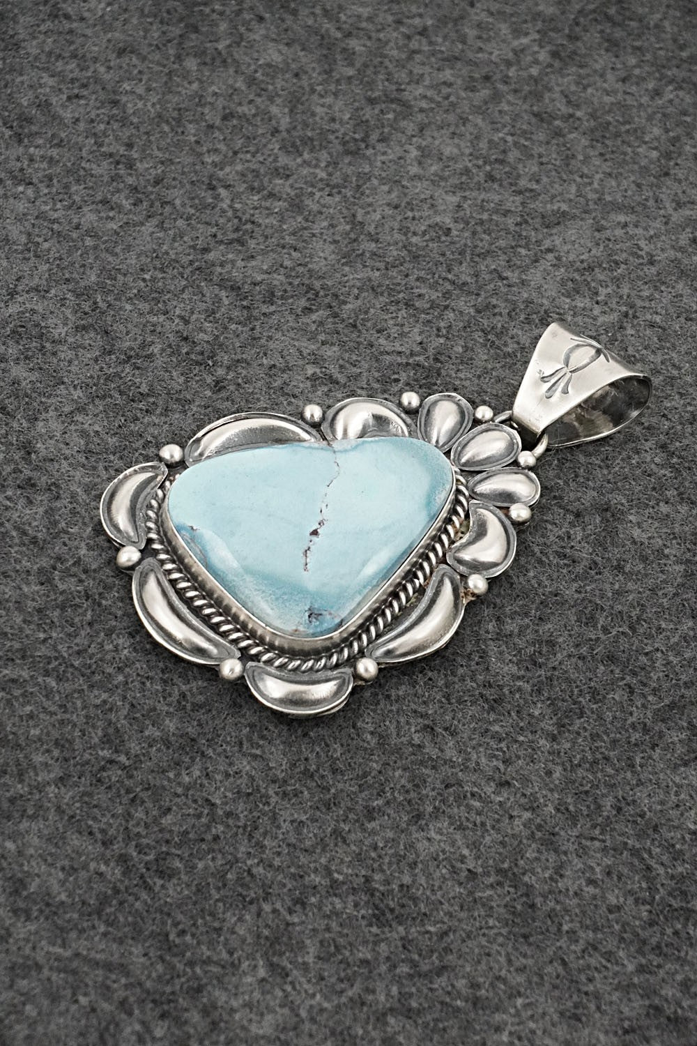 Turquoise & Sterling Silver Pendant - Raymond Delgarito