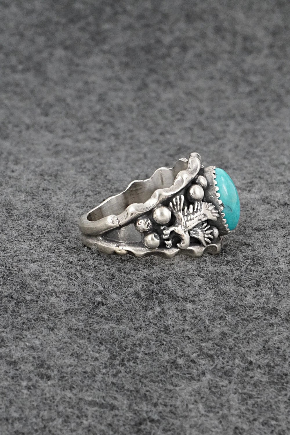 Turquoise & Sterling Silver Ring - Genevieve Francisco - Size 11.5
