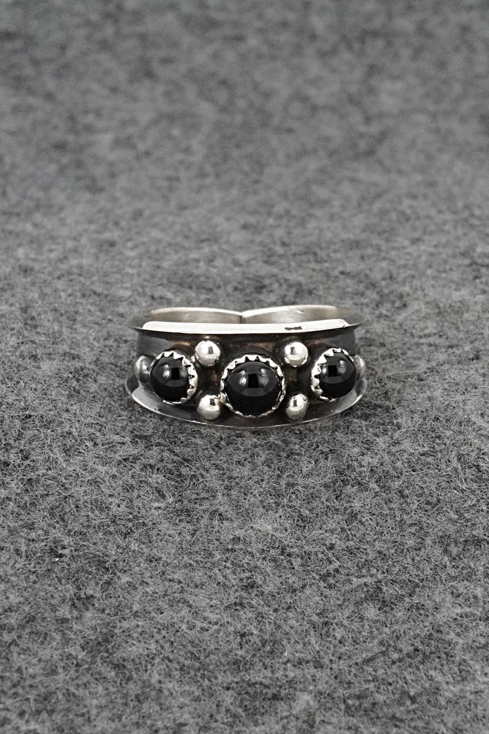 Onyx & Sterling Silver Ring - Paul Largo - Size 12.5