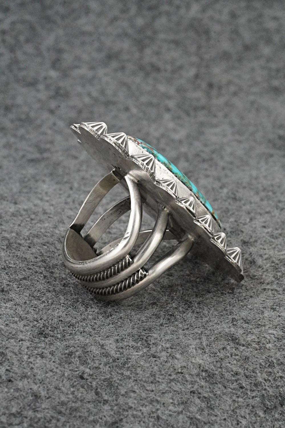 Turquoise & Sterling Silver Ring - Michael Calladitto - Size 8.5