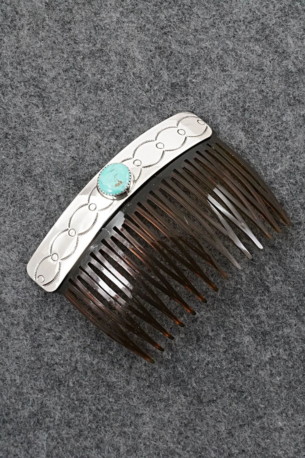 Turquoise & Sterling Silver Hair Combs - Jolene Begay