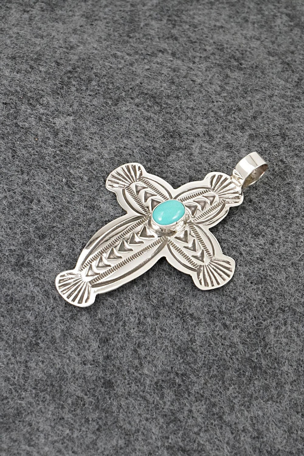 Turquoise & Sterling Silver Pendant - Arnold Blackgoat