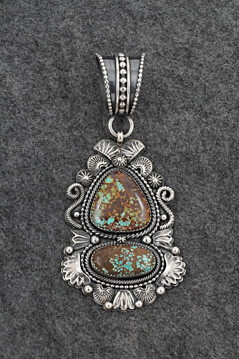 Turquoise & Sterling Silver Pendant - Braxton Parkett