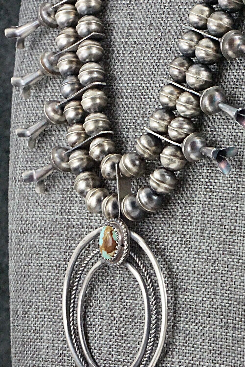 Turquoise & Sterling Silver Squash Blossom Set - Phil Garcia