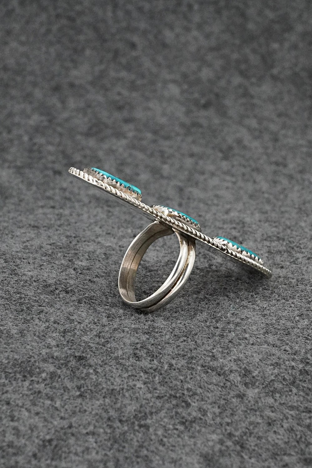 Turquoise & Sterling Silver Ring - Priscilla Reeder - Size 7.5