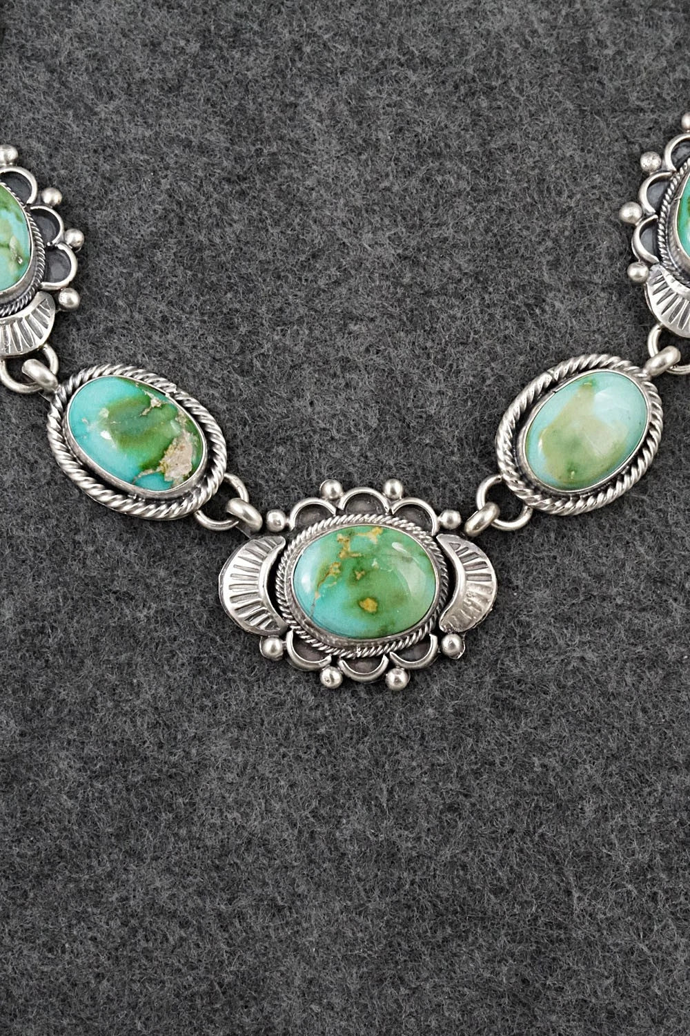 Turquoise & Sterling Silver Necklace and Earrings Set - Bobby Johnson