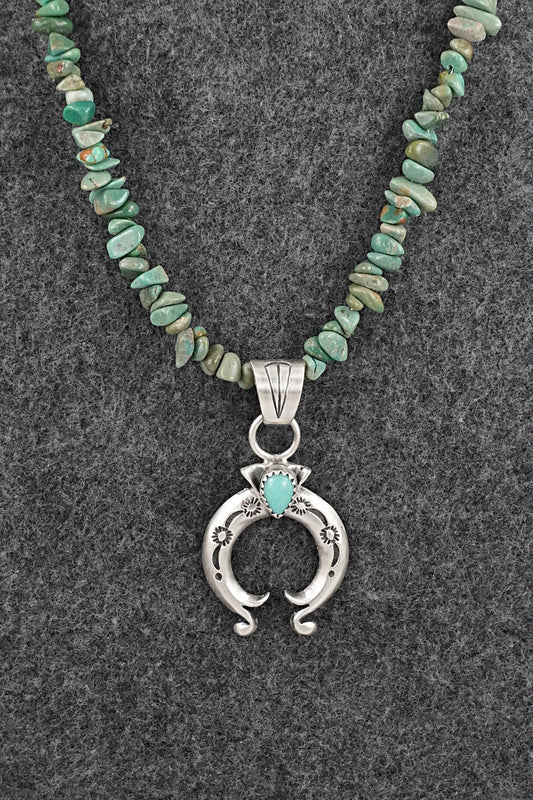 Turquoise & Sterling Silver Necklace 16" - Louise Joe