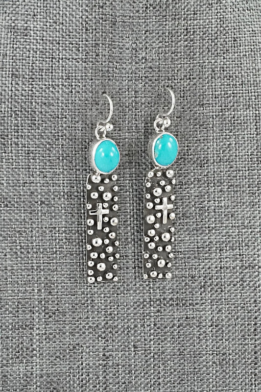 Turquoise & Sterling Silver Earrings - Raymond Coriz
