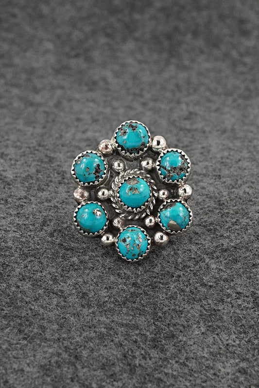 Turquoise & Sterling Silver Ring - Dymitri Arviso - Size 8