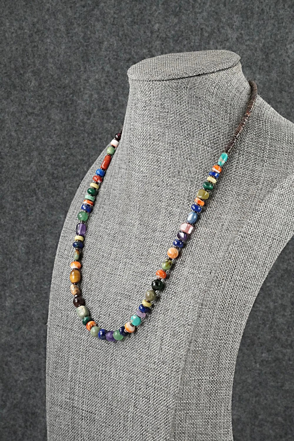 Multi-Stone & Sterling Silver Necklace 18"- Helen Tsosie