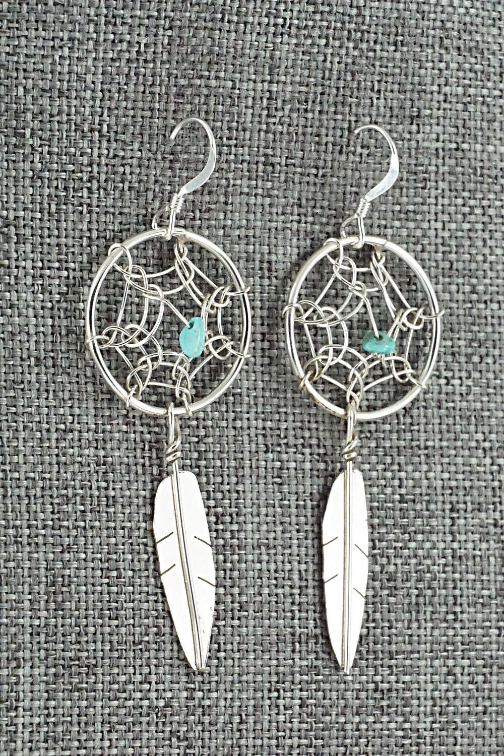 Turquoise & Sterling Silver Earrings - Lorenzo Arviso Jr.