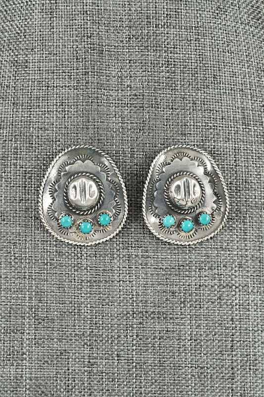 Turquoise & Sterling Silver Earrings - Bobby Platero