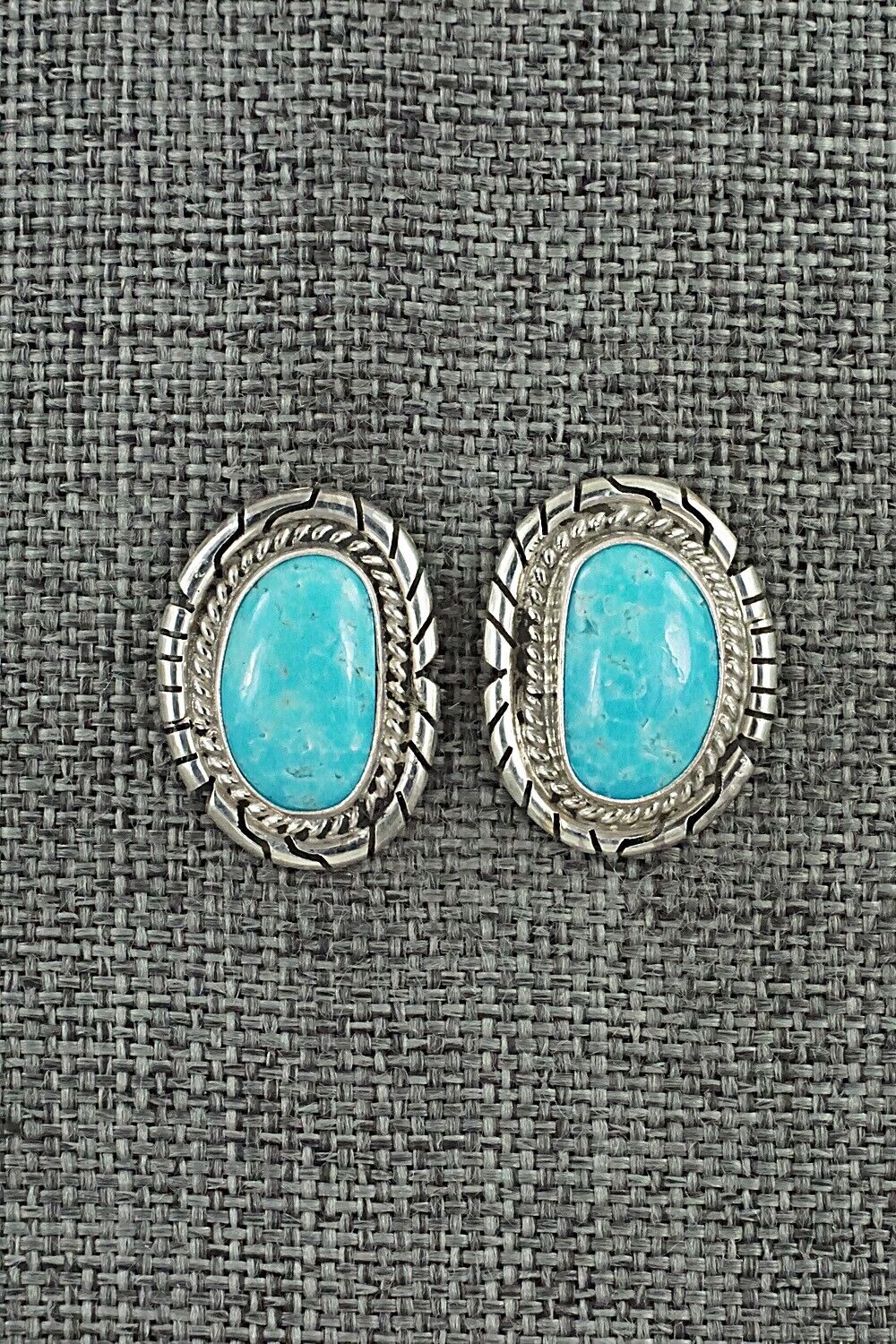 Turquoise & Sterling Silver Earrings - Peggy Skeets