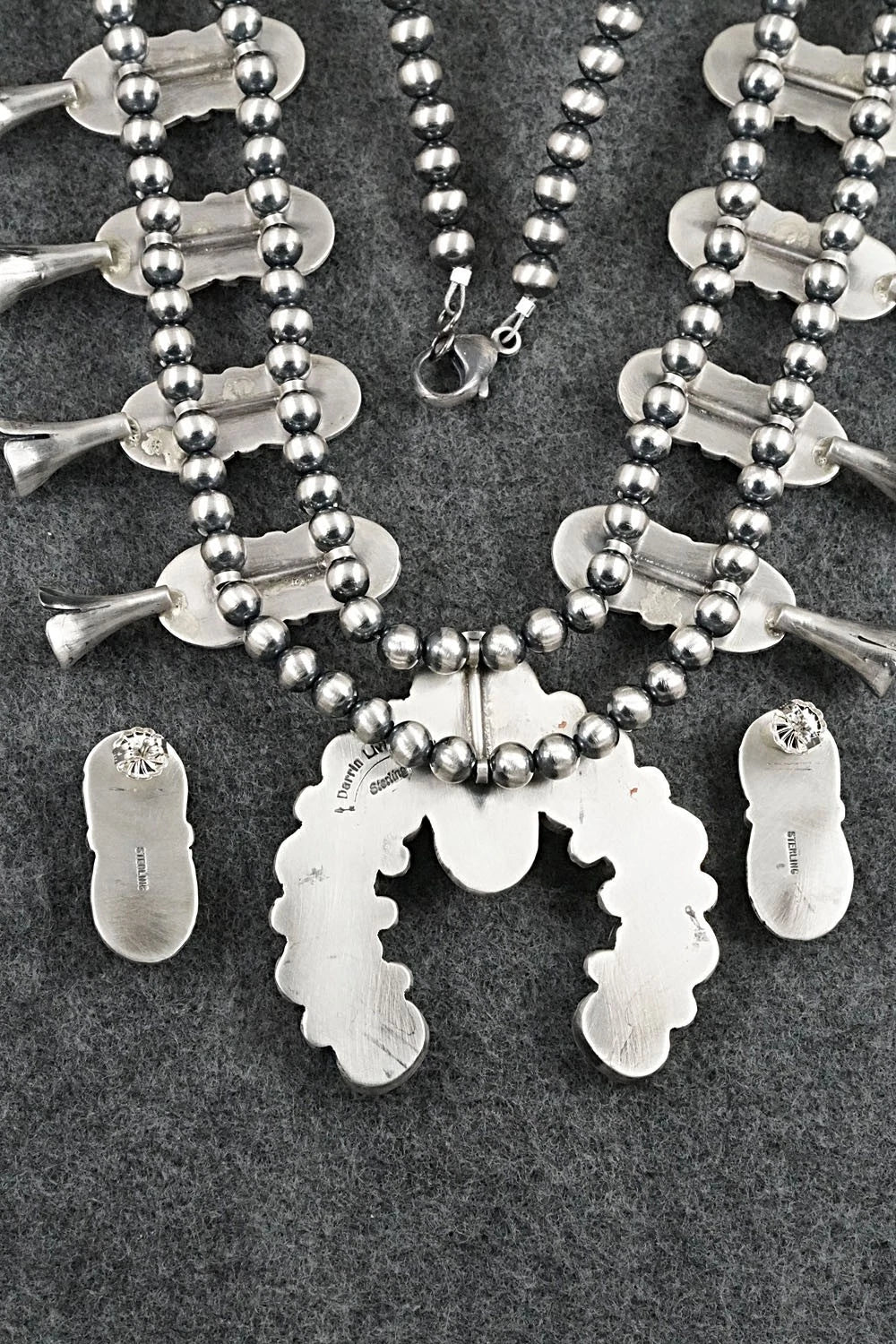 Turquoise & Sterling Silver Squash Blossom Set - Darrin Livingston