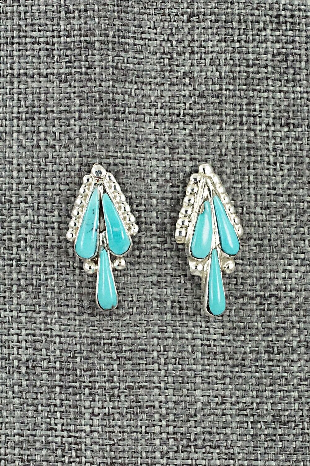 Turquoise & Sterling Silver Earrings - Vincent Hooee