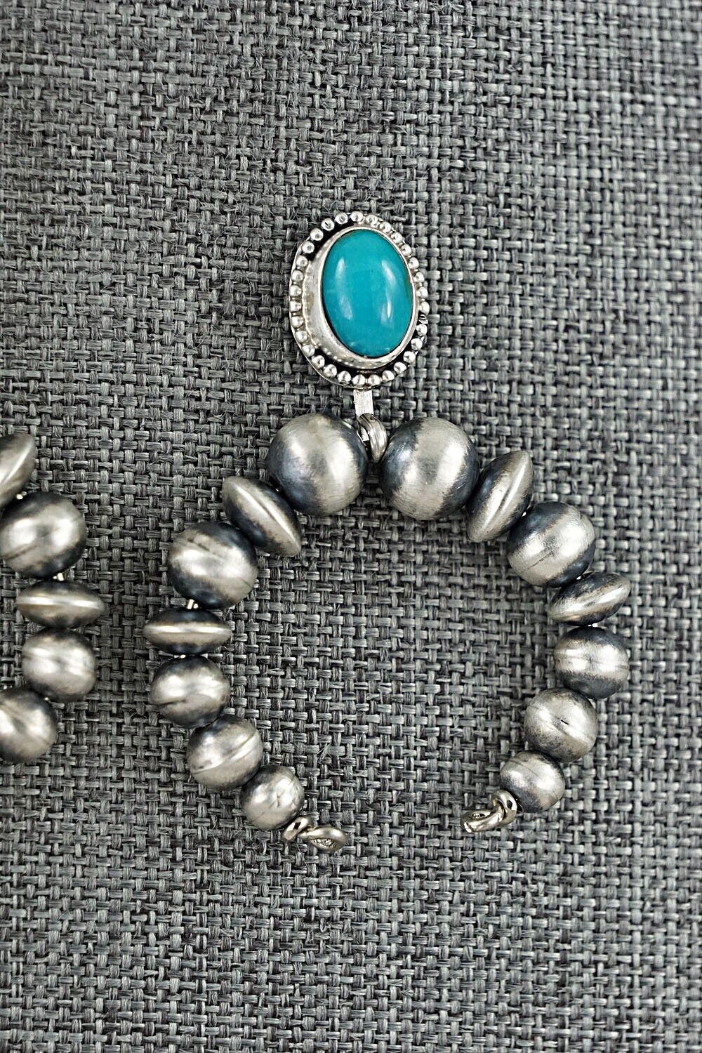 Turquoise & Sterling Silver Navajo Pearl Earrings - Grace Kenneth