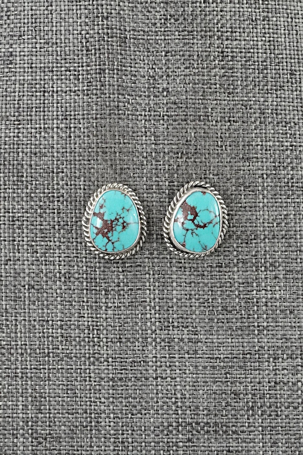 Turquoise & Sterling Silver Earrings - Eugene Gruber