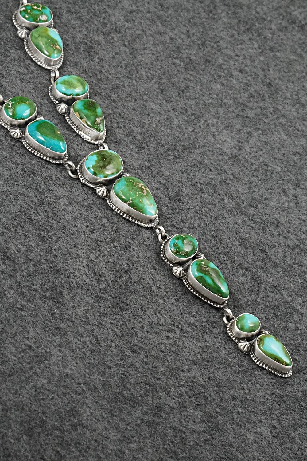 Turquoise & Sterling Silver Necklace and Earrings Set - Darrin Livingston