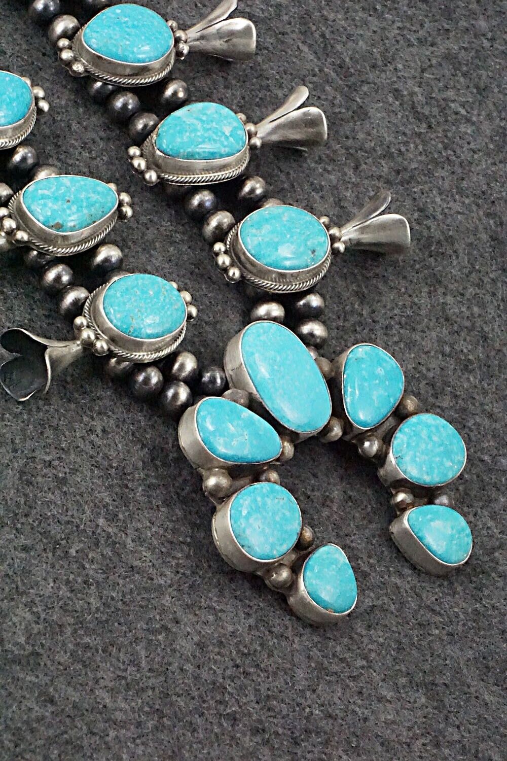 Turquoise & Sterling Silver Squash Blossom Set - Kathleen Chavez