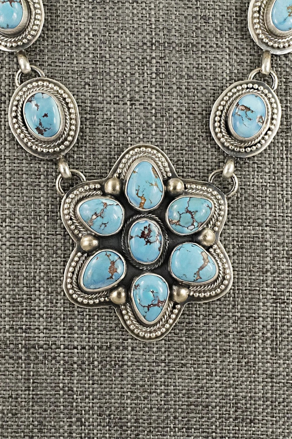Turquoise & Sterling Silver Necklace and Earrings Set - Kathleen Livingston