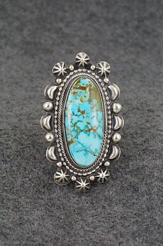 Turquoise & Sterling Silver Ring - Tom Lewis - Size 7.5