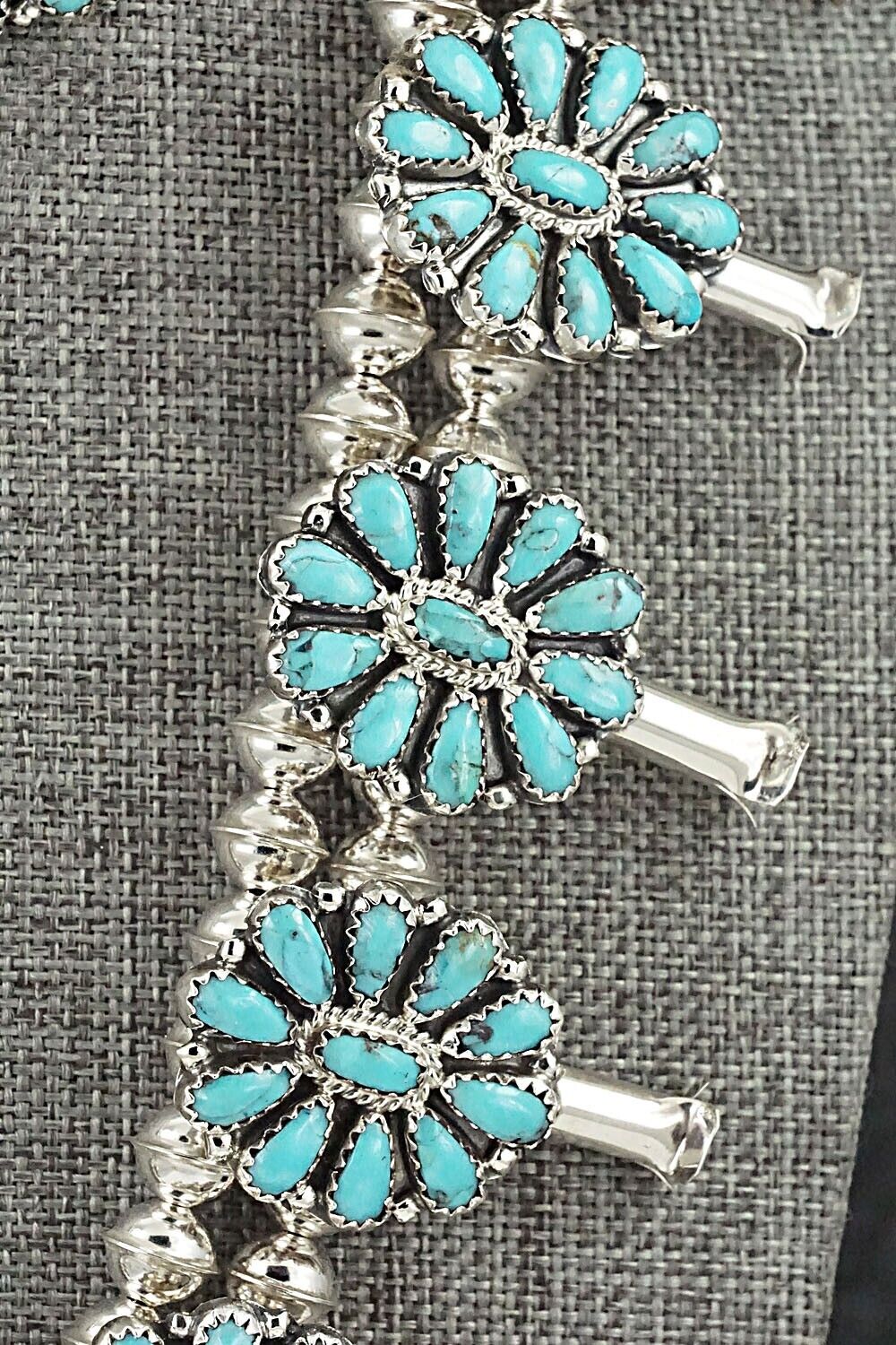 Turquoise & Sterling Silver Squash Blossom Set - Zeita Begay