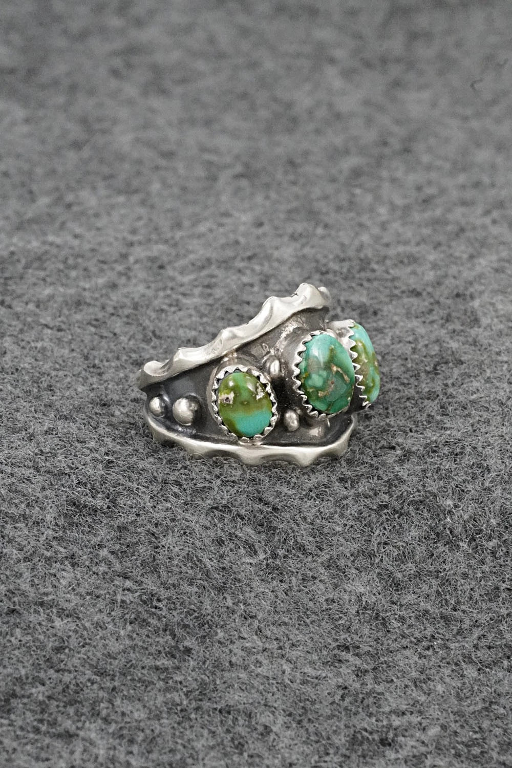 Turquoise & Sterling Silver Ring - Genevieve Francisco - Size 8