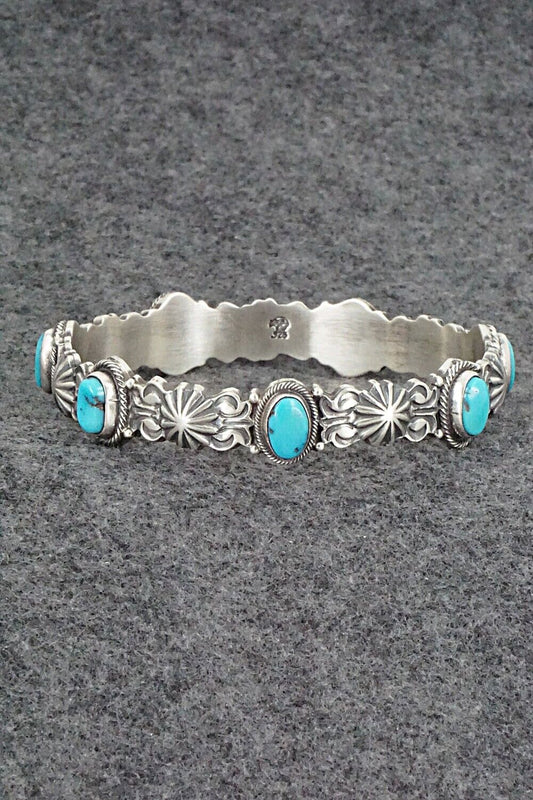Turquoise & Sterling Silver Bangle Bracelet - Thomas Yazzie