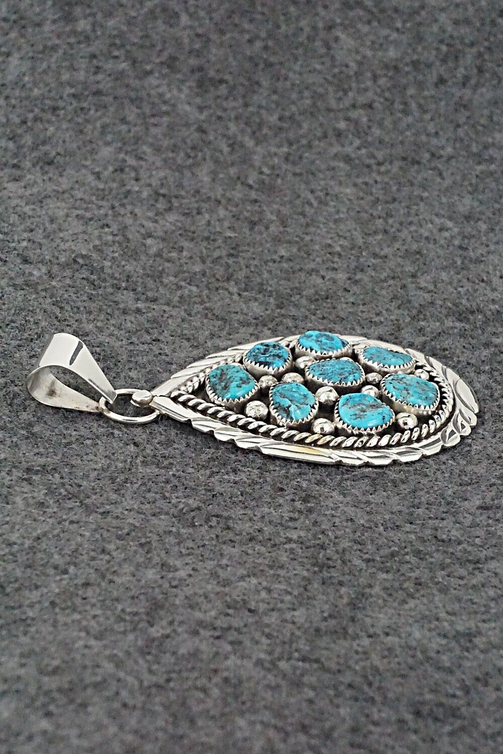 Turquoise & Sterling Silver Pendant - Chester Charley