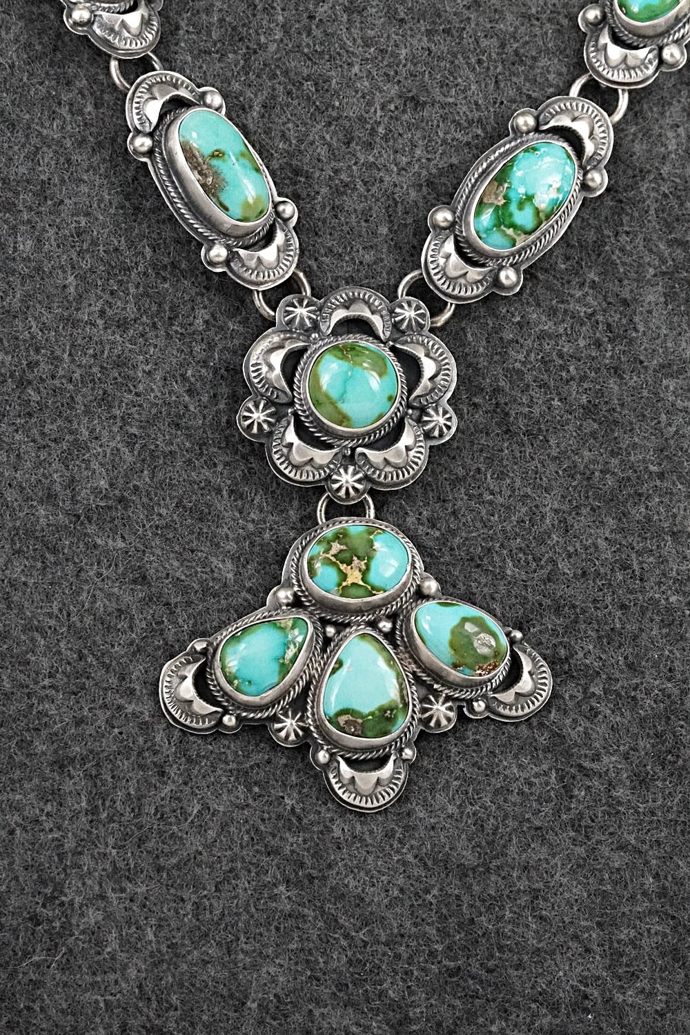 Turquoise & Sterling Silver Necklace and Earrings Set - Randy Boyd