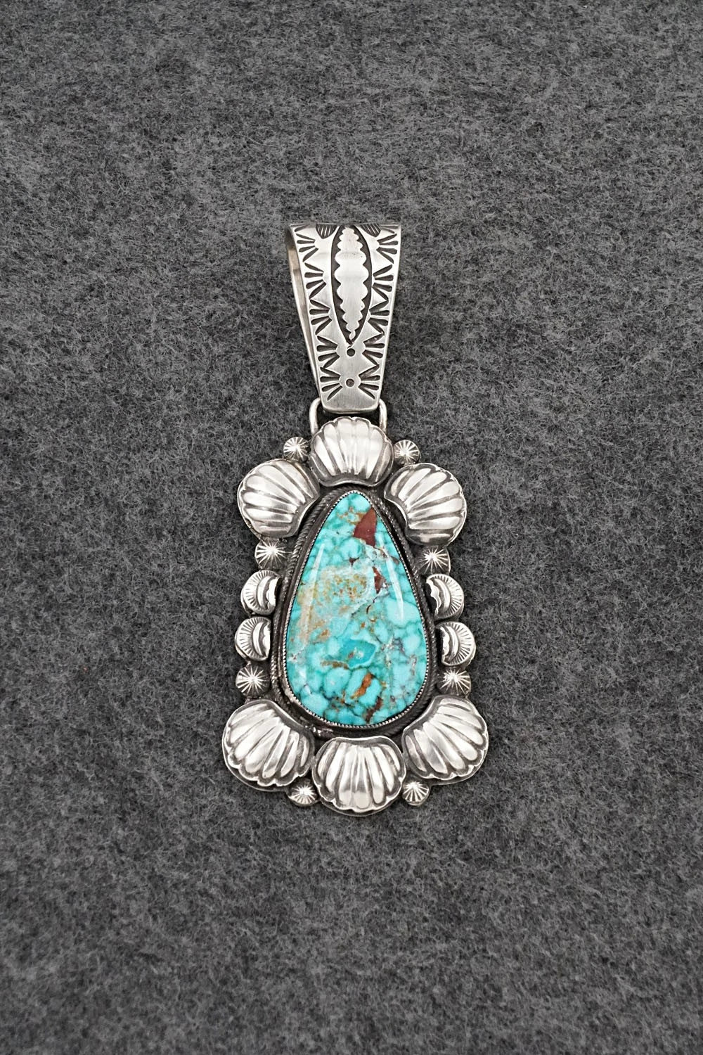 Turquoise & Sterling Silver Pendant - Calvin Martinez