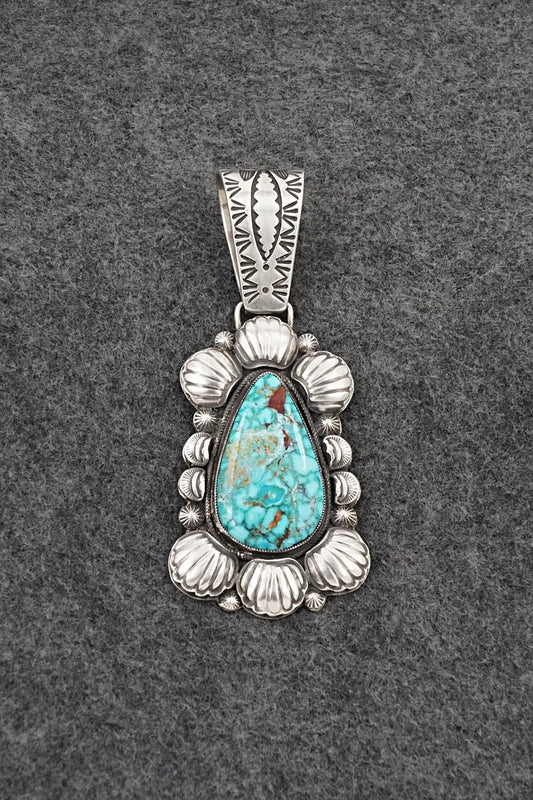 Turquoise & Sterling Silver Pendant - Calvin Martinez