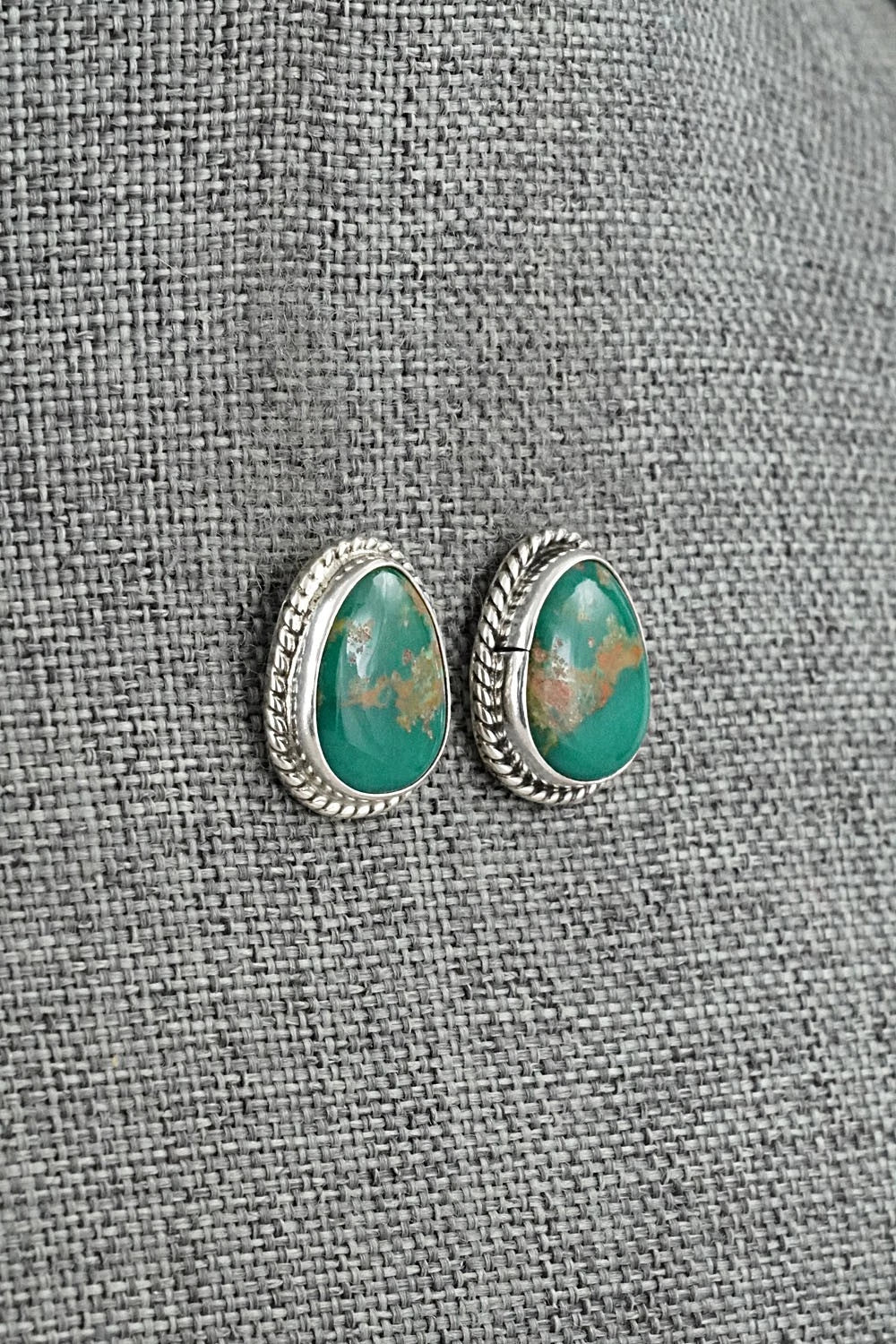 Turquoise & Sterling Silver Earrings - Eugene Gruber