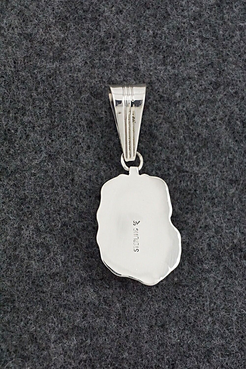 Coral & Sterling Silver Pendant - Samuel Yellowhair