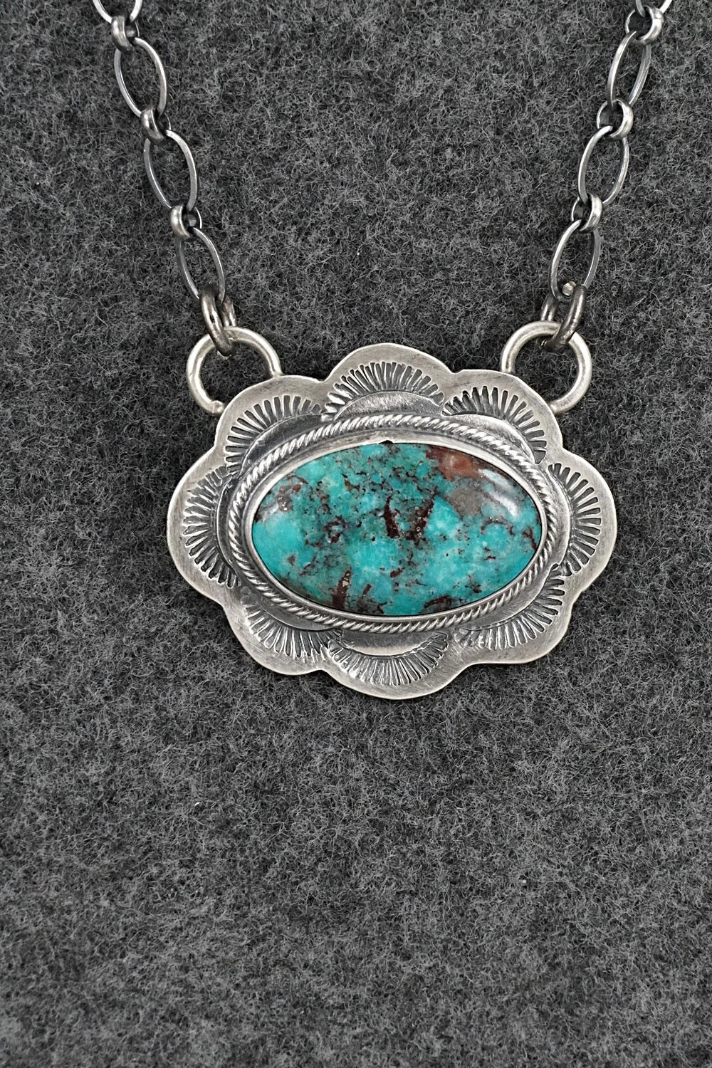Turquoise & Sterling Silver Necklace - Bobby Johnson