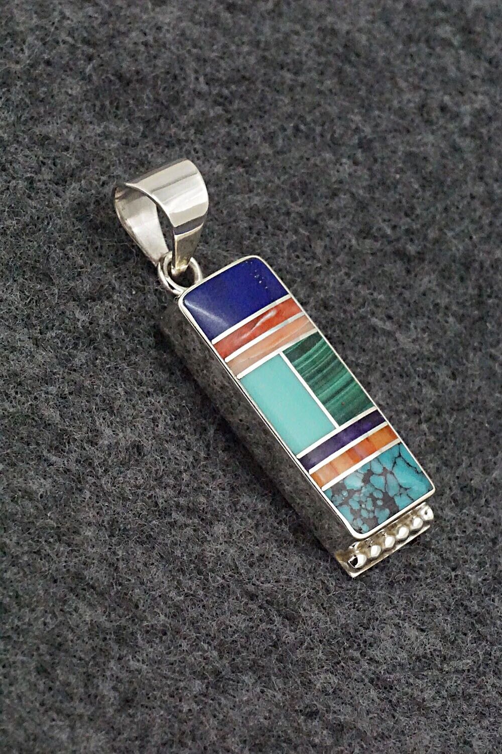 Multi-Stone & Sterling Silver Pendant - Curtis Manygoats