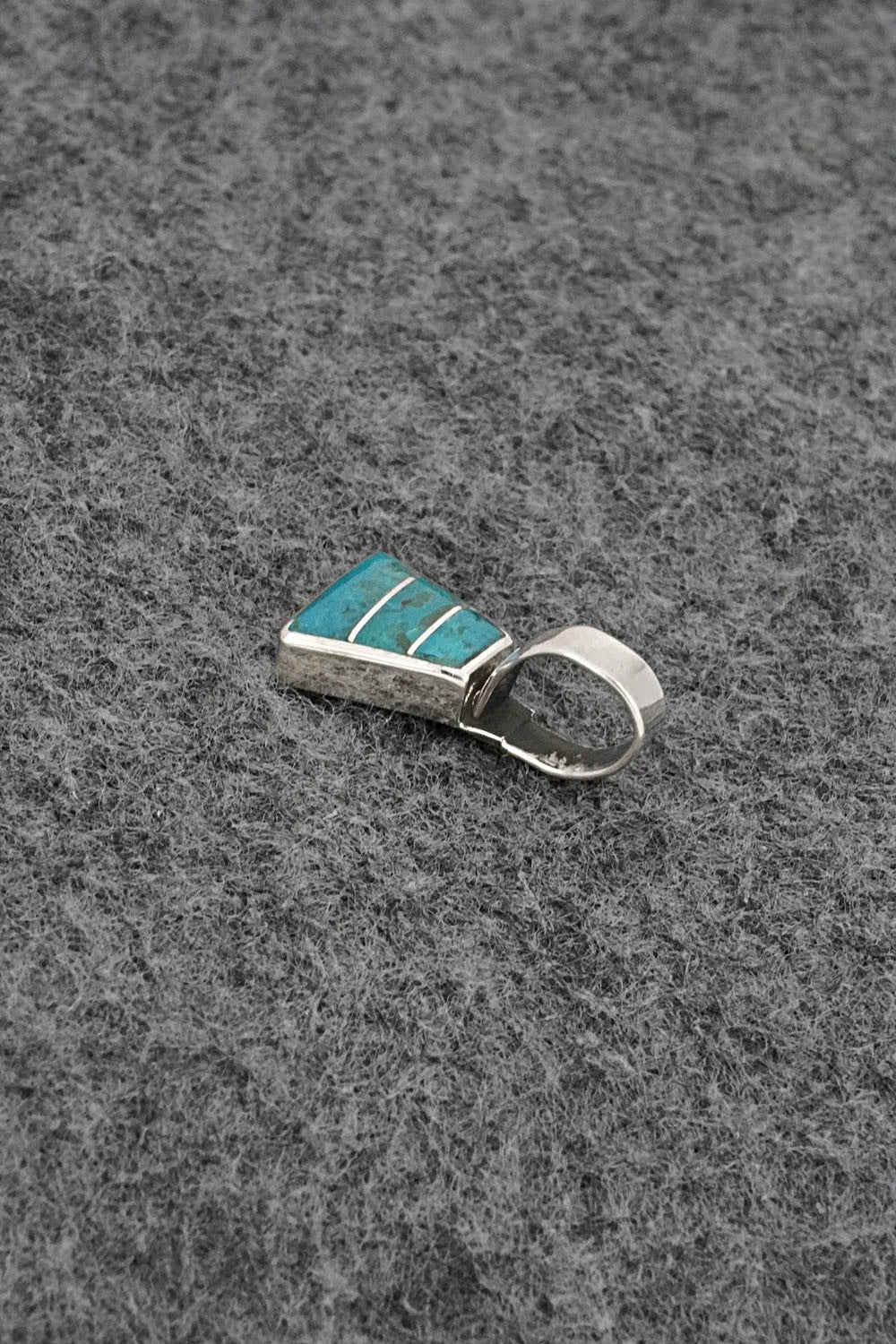 Turquoise & Sterling Silver Inlay Pendant - Michelle Haloo