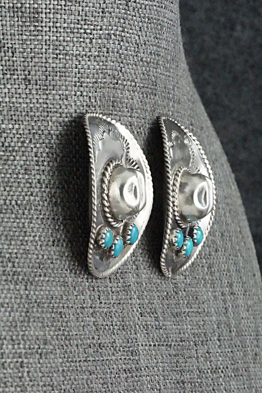 Turquoise & Sterling Silver Earrings - Bobby Platero