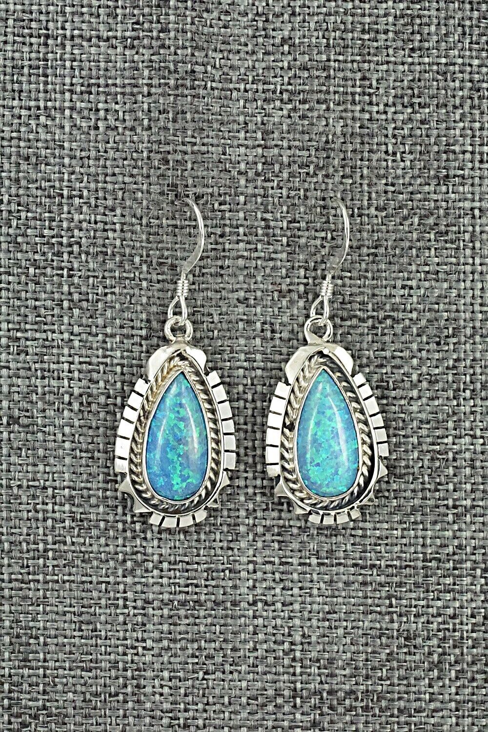 Opalite & Sterling Silver Earrings - Amos Begay