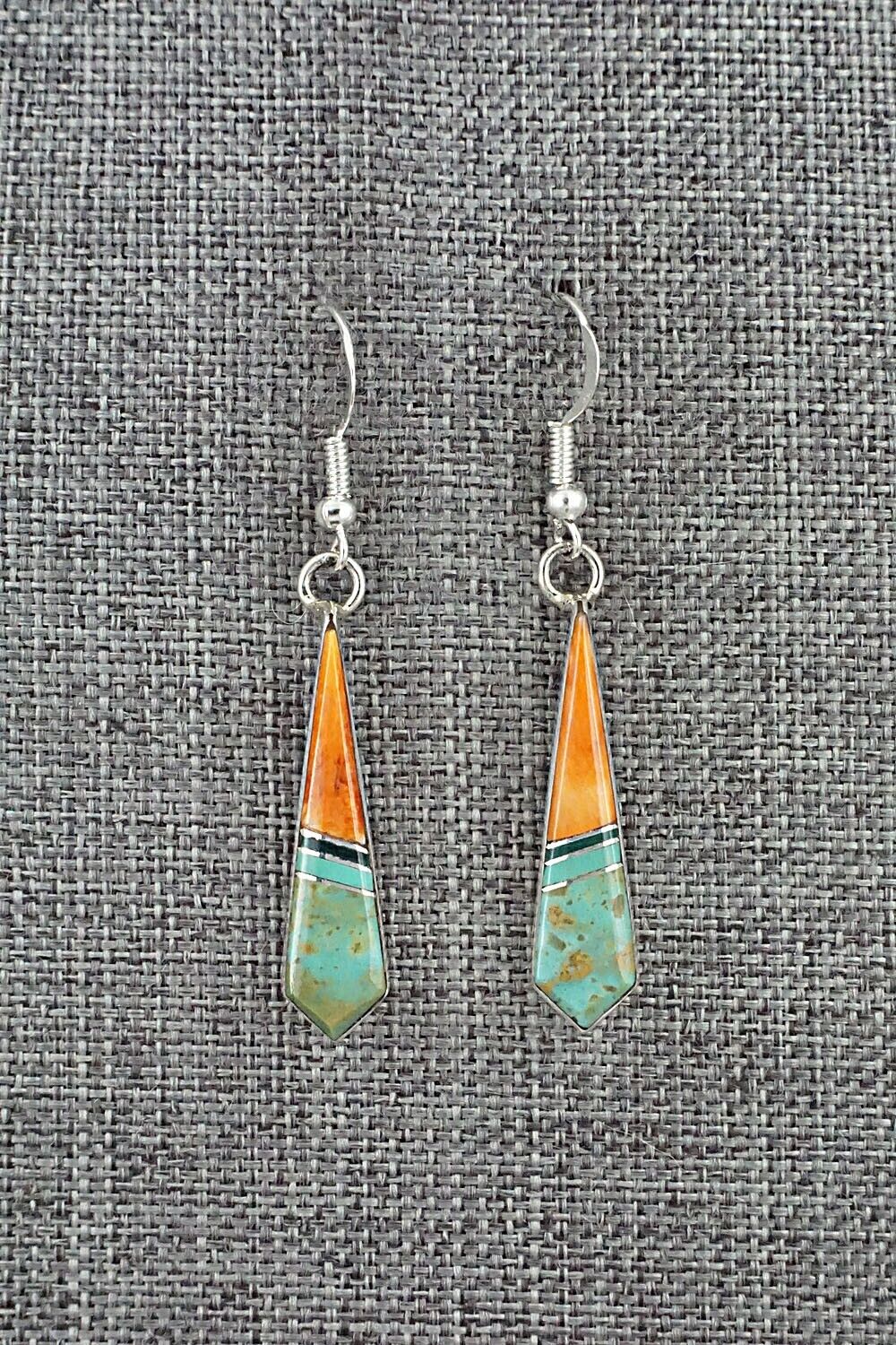 Multi-Stone & Sterling Silver Inlay Earrings - Marilyn Yazzie