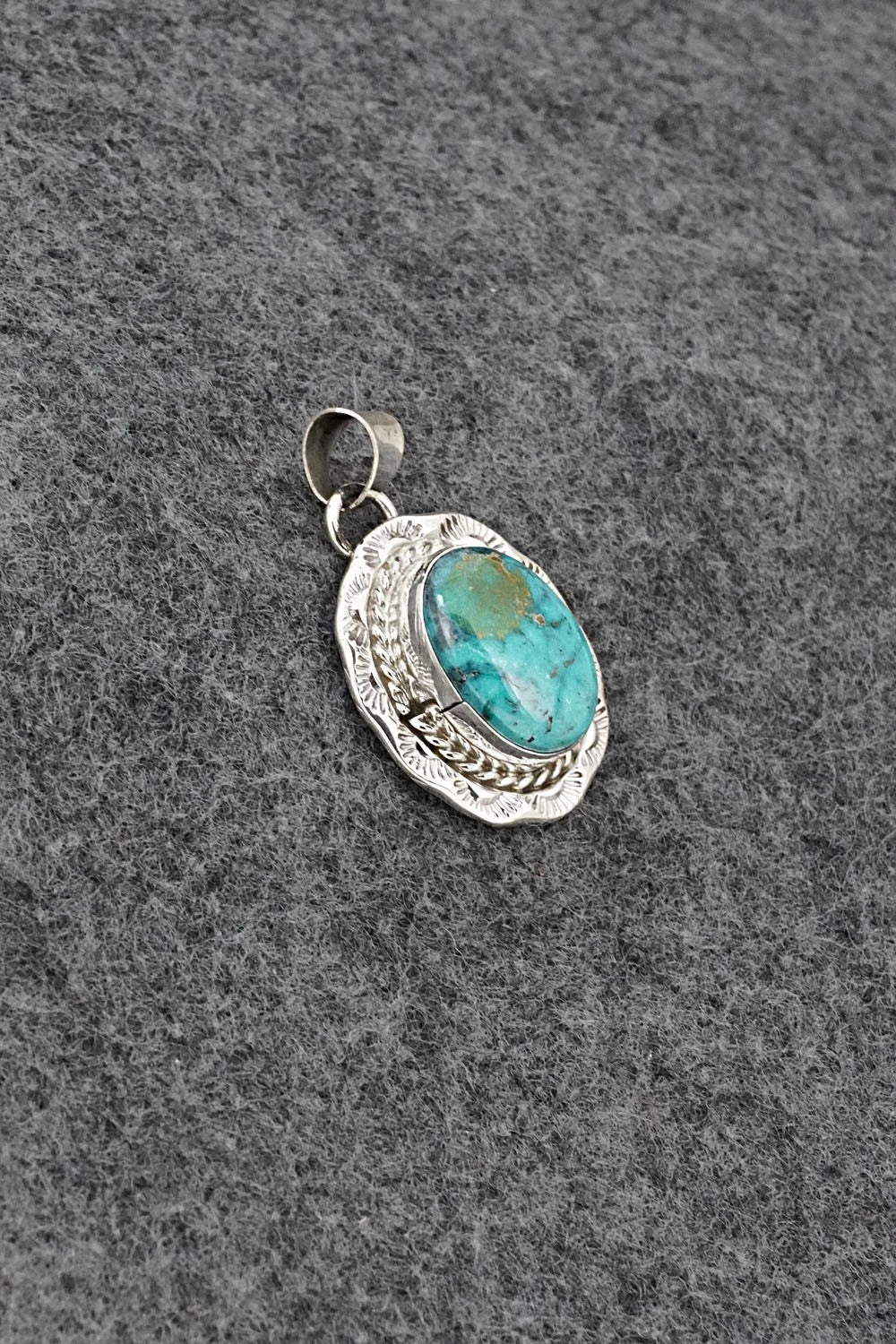 Turquoise and Sterling Silver Pendant - Gene Martinez